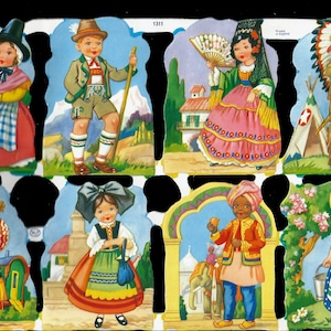 Recorte de retalhos em estilo vintage em relevo inglês Mamelok - Crianças fantasiadas 1311