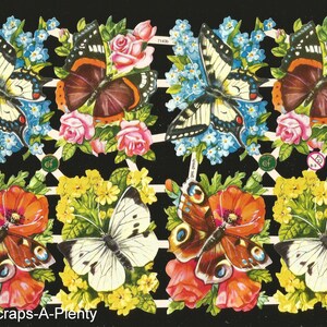 Troqueles de corte en relieve de estilo vintage alemán: mariposas y flores de colores, LINDO EF7143B