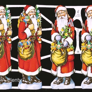 Relevo em relevo vintage alemão - Papai Noel WOW EF7040