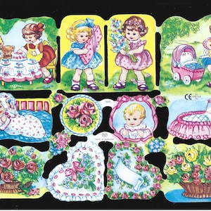 Mamelok Inglês Embossed Vintage Style Scrap Die Cut - Precioso Adorável Crianças / Bebês 1650