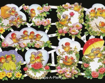 Flowers Doves & Children EF7185 German Embossed Vintage Style Scrap Die Cut Flowers Doves & Children EF7185 German Embossed Vintage Style Scrap Die Cut