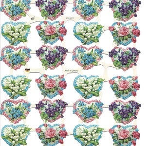 Troqueles de corte en relieve de estilo vintage alemán: corazones y flores preciosos para San Valentín EF7132