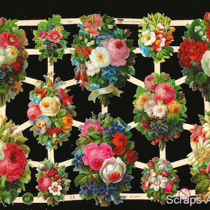 Troquelado de estilo vintage alemán en relieve - Flores de colores llamativos WOW EF7351