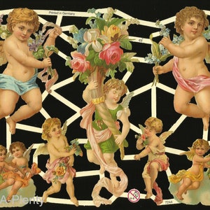 Troquelado en relieve de estilo vintage alemán - Ángel de Navidad y Pascua EF7244