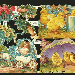 Troqueles de corte en relieve de estilo vintage alemán: pollitos de Pascua para San Valentín EF7094