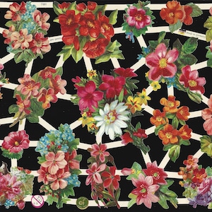 Relieve troquelado estilo vintage alemán en relieve - Flores delicadas de primavera EF7381