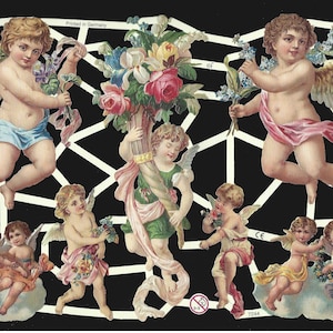 German Embossed Vintage Style Scrap Die Cut Relief - Angel Christmas Easter EF7244