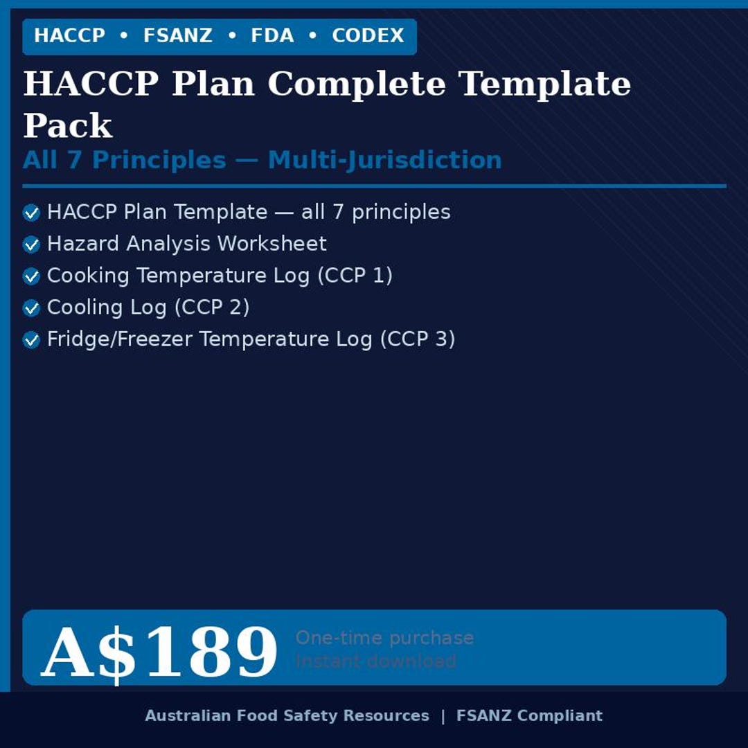 Codex 7 Principles HACCP Plan Complete Template Pack | All 7 Principles | Bakery Cafe Food ...