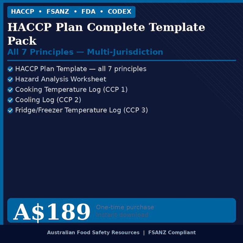 HACCP Plan Complete Template Pack | All 7 Principles | Bakery Cafe Food ...