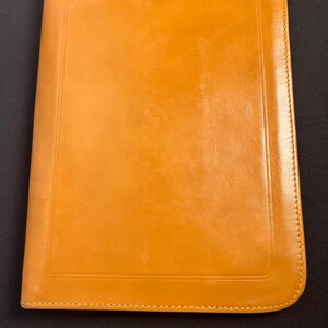 Vintage Rexbilt Leather Document Portfolio, Mid Century Accordion File Organizer Folder, Camel Tan Leather Padfolio Case, Made in USA 1950s
