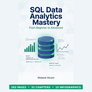 SQL eBook PDF | Learn SQL Beginner to Advanced | Data Analytics Course | Window Functions, JOINs, CTEs, Interview Prep