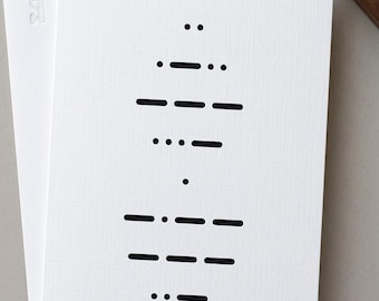 Carte de voeux imprimable « Je t'aime » en code Morse | Carte d'amour à message secret | Cadeau romantique minimaliste | Téléchargement instantané PDF et PNG