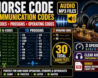 Morse Code Audio MP3 Files | Q-Codes, Prosigns, Operating Codes (Digital Download)