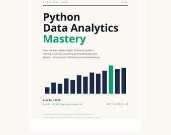 Livre numérique PDF sur Python | Apprendre Python pour l'analyse de données, du niveau débutant au niveau avancé | pandas, NumPy, visualisation et apprentissage automatique