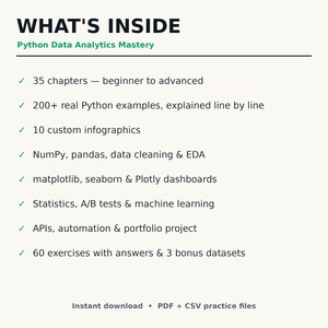Python-E-Book (PDF) | Python für Datenanalyse lernen – vom Anfänger bis zum Fortgeschrittenen | pandas, NumPy, Visualisierung & Maschinelles Lernen Bild 2