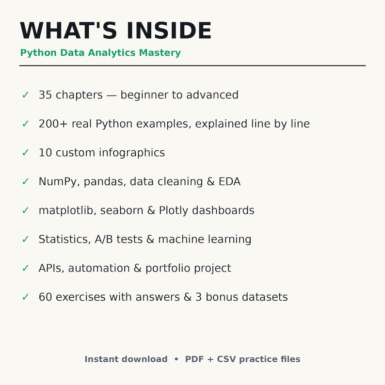 Python-E-Book (PDF) | Python für Datenanalyse lernen – vom Anfänger bis zum Fortgeschrittenen | pandas, NumPy, Visualisierung & Maschinelles Lernen Bild 2