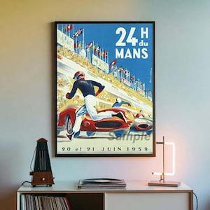 LE MANS - 1959 リトグラフ 限定版　額縁付き　（I 73 Le Mans 1959 Poster - Etsy