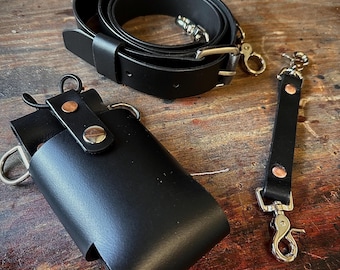 Custom Leather Firefighter Radio Strap | Adjustable Harness, Personalization Options