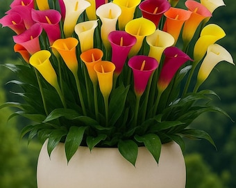 Mixed Color Calla Lily Bulbs, Elegant Trumpet Blooms for Garden Pots Floral Displays - 1 PC