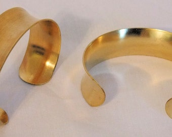 Concave Brass Bracelet Cuff Blanks For Jewelry Making .75 inch Pkg Of 2