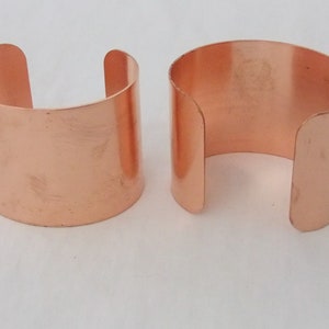 Genuine Copper Bracelet Cuff Blanks For Jewelry Making 2 inch Pkg Of 2