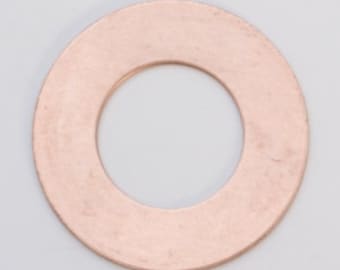 Copper Washer 3/4" Outside Diameter 3/8" Inside Diameter  24ga PKG of 6 Great Stamping Accessory