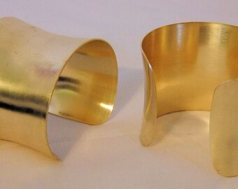 Concave Brass Bracelet Cuff Blanks For Jewelry Making 2 inch Pkg Of 2