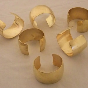 Set of 6 Domed Brass Bracelet Cuff Blanks For Jewelry Making 1.5 inch