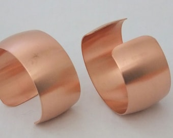 Domed Genuine Copper Bracelet Cuff Blanks for Jewelry Making 1 inch Pkg of 2