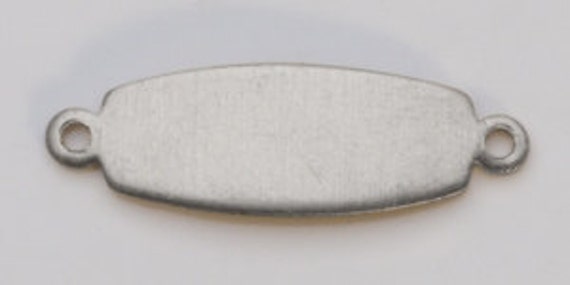 Nickel Silver Connecting Oval with 2 Holes  1" by 5/16"  24ga Package of 6