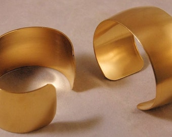 Domed Brass Bracelet Cuff Blanks For Jewelry Making 1 inch Pkg Of 2