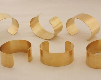 Set of 6 Brass Bracelet Cuff Blanks For Jewelry Making 1 inch