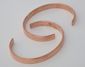 Genuine Copper Bracelet Cuff Blanks For Jewelry Making .25 inch Pkg Of 2