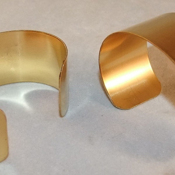 Brass Bracelet Cuff Blanks For Jewelry Making 1 inch Pkg Of 2