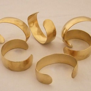 Pack of 6 Domed Brass Bracelet Cuff Blanks For Jewelry Making .75 inch