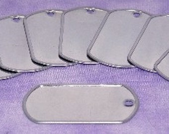 Dog Tag Silver Color 2x1-1/8 inch (Pkg of 10)