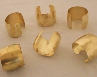 Set of 6 Domed Brass Bracelet Cuff Blanks For Jewelry Making 2 inch