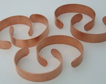 Pkg of 6 Genuine Copper Bracelet Cuff Blanks For Jewelry Making .75 inch