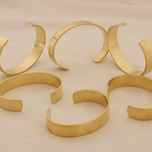 Set of 6 Brass Bracelet Cuff Blanks For Jewelry Making .5 inch