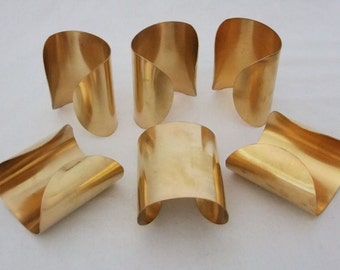 Package of 6 Brass Bracelet Cuff Blanks For Jewelry Making 3 inch