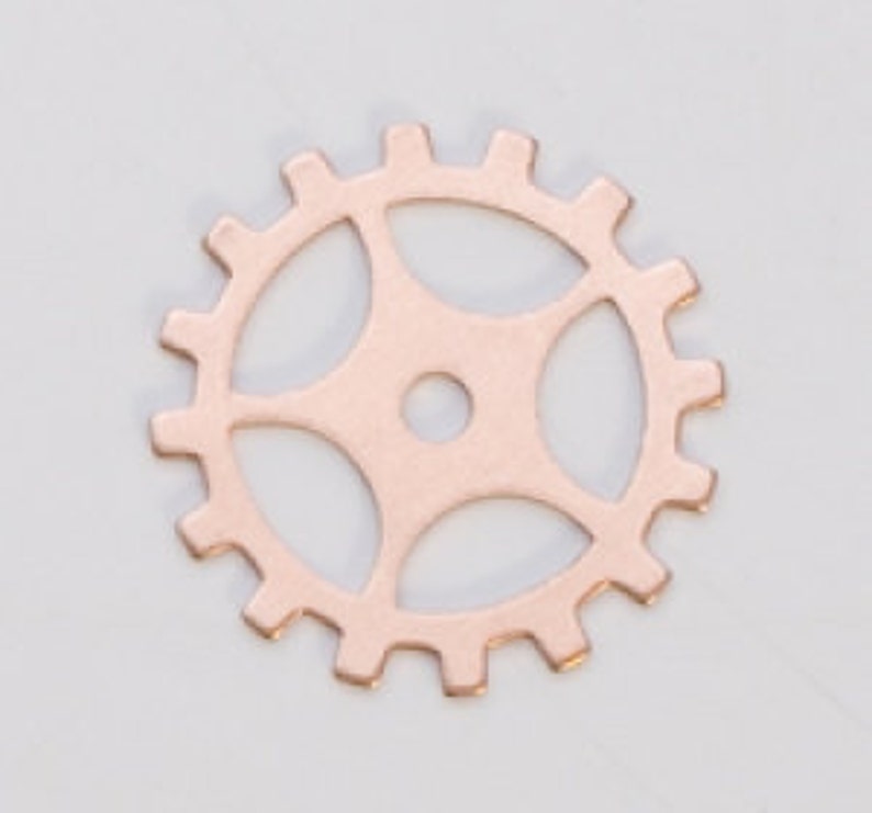 Copper Gear with Spokes 3/4 24ga PKG of 6 Great Stamping Accessory image 1