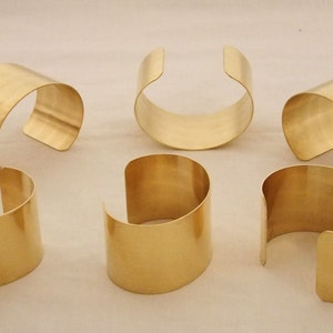 Set of 6 Brass Bracelet Cuff Blanks For Jewelry Making 1.5 inch