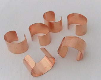 Pkg of 6 Genuine Copper Bracelet Cuff Blanks For Jewelry Making 1.5 inch