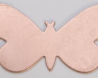Copper Butterfly with Two Rings 1-5/16" by 3/4"  24ga PKG of 6 Great Stamping Accessory