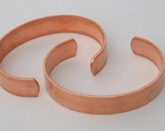 Genuine Copper Bracelet Cuff Blanks For Jewelry Making .5 inch Pkg Of 2