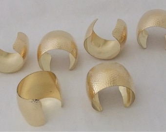 Set of 6 Hammered Domed Brass Bracelet Cuff Blanks For Jewelry Making 2 inch