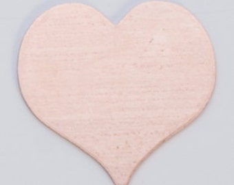 Copper Heart 13/16" by 7/8'  24ga PKG of 6 Great Stamping Accessory