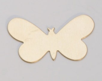 Brass Butterfly 1-5/16" by 3/4"  24ga PKG of 6 Great Stamping Accessory