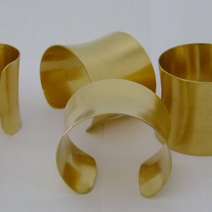 Set of 6 Concaved Brass Bracelet Cuff Blanks For Jewelry Making 1.5 inch