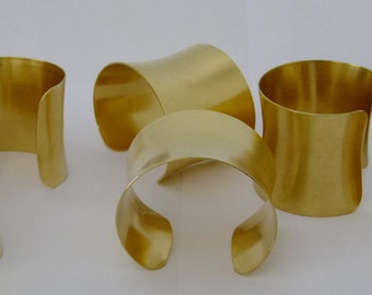 Set of 6 Concaved Brass Bracelet Cuff Blanks For Jewelry Making 1.5 inch